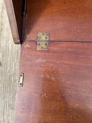 Lot 72 - Edwardian inlaid mahogany bureau with fitted interior above two short and two long drawers