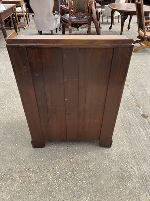 Lot 72 - Edwardian inlaid mahogany bureau with fitted interior above two short and two long drawers