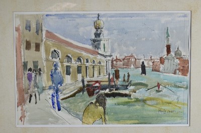 Lot 1092 - Earl Haig (1918-2009) pen, ink and watercolour - San Giorgio from the Zatteret