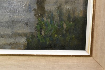 Lot 1140 - Bertram Priestman (1868-1951) oil on canvas - Suffolk River, signed with initials and dated '98, 41cm x 51cm, in painted wooden frame
