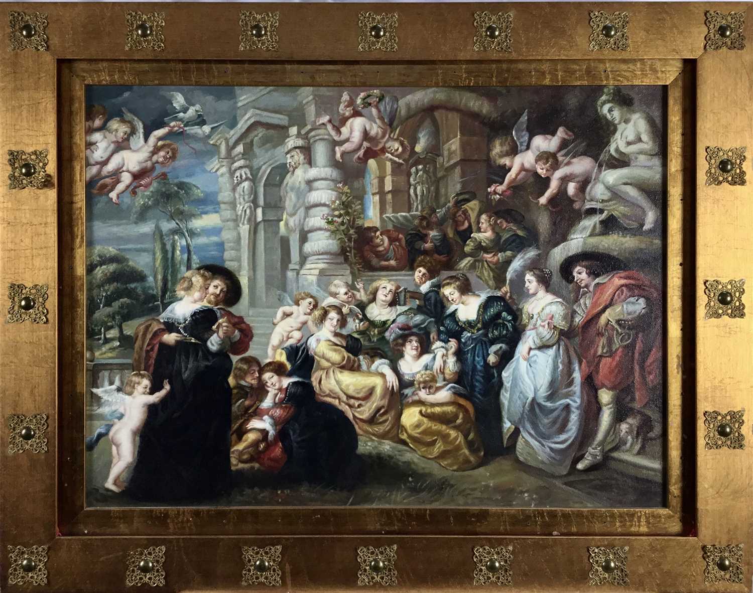 Lot 17 - After Peter Paul Rubens (1577-1640) oil on canvas in gilt frame - 'The Garden of Love'