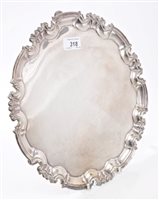 Lot 318 - Victorian Silverer salver of circular form...