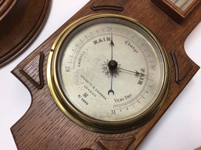 Lot 2430 - Three Negretti & Zambra oak barometers