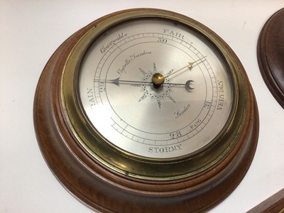 Lot 2430 - Three Negretti & Zambra oak barometers