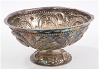 Lot 327 - Antique white metal bowl of circular form,...