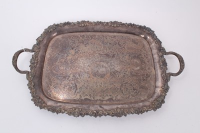 Lot 311 - A silver plated two handled tea tray