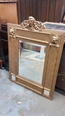 Lot 1127 - Gilt mirror with lion mask decoration