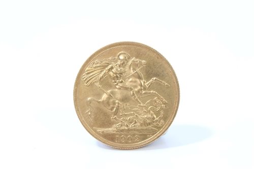 Lot 1 - G.B. gold Two Pounds - Edward VII 1902. EF (1...