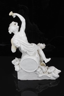 Lot 125 - An 18th century Italian porcelain group of Bacchus, in the white