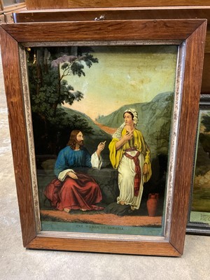 Lot 164 - A framed Georgian reverse painted glass picture of “The Match Boy” published W.Bishop Jan 1st 1808 and a framed 19th century, reverse painted glass picture