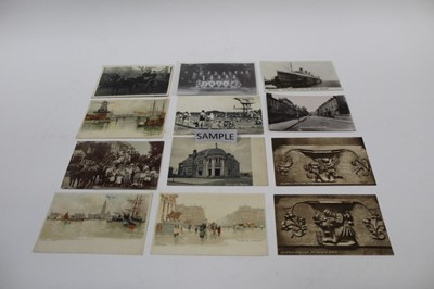 Lot 1418 - A collection of postcards including ships, North American Indians, country houses, views, Exeter, Cambridge etc. (Approx. 230)
