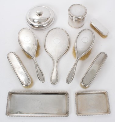Lot 314 - George V silver dressing table set and two other items