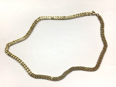 Lot 868 - 9ct gold double link chain necklace, 40.5cm long