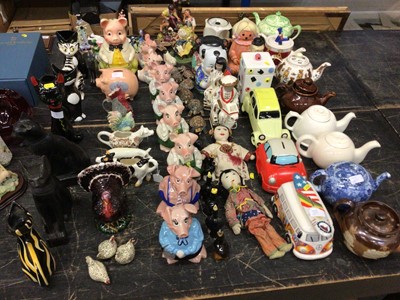 Lot 129 - Group of ceramics and other items, including Wade Natwest pigs, Midwinter and other blackbird pie funnels, novelty money boxes, etc
