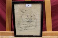 Lot 917 - Louis Wain (1860 - 1939), pencil sketch - a...