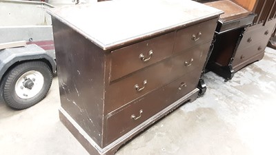 Lot 1074 - Edwardian mahogany chest of two short and two long drawers, 106cm wide, 52.5cm deep, 82cm high