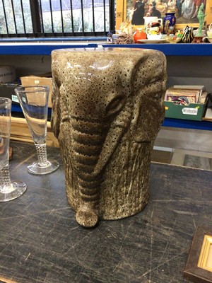 Lot 134 - A ceramic stool modelled as an elephant, 44cm high