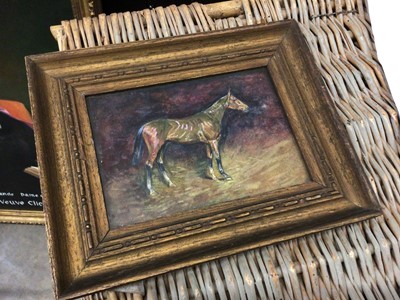 Lot 137 - A framed gouache painting of Durbar, the winner of the 1914 Epsom Derby, signed with initials and dated 1914, 17cm x 12cm