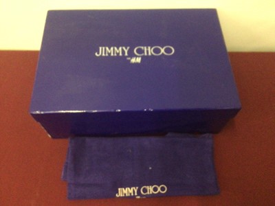 Lot 2073 - Pair of Jimmy Choo for H&M blue high heel shoes, size 37, as new in box