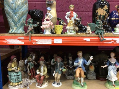 Lot 662 - Mixed lot of foreign figurines and animals (2 shelves)