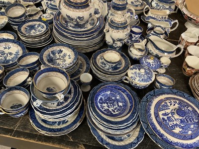 Lot 159 - Very extensive collection of blue and white willow pattern