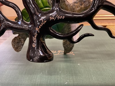 Lot 837 - Chris Barela enamelled bronze sculpture of a turtle and fishes