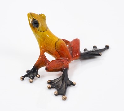 Lot 845 - Tim Cotterell enamelled bronze sculpture of a frog, signed and numbered