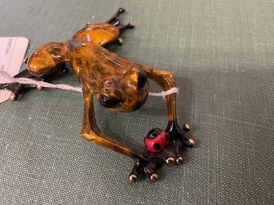 Lot 847 - Tim Cotterell enamelled bronze sculpture of a frog, signed and numbered