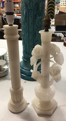 Lot 306 - Two alabaster table lamps