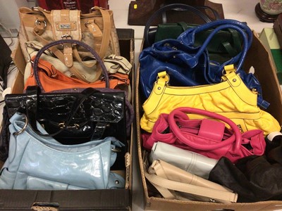 Lot 318 - Two boxes of handbags to include Tula, Suzi Smith, Bartoli, Bulaggi etc.
