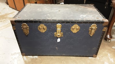 Lot 1103 - Two large trunks, 92cm wide, 51cm deep, 51cm high, and 92cm wide, 52cm deep, 55cm high