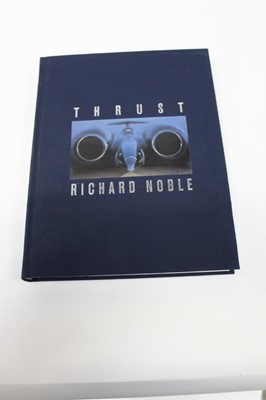 Lot 1658 - Limited Edition 727/1000 signed copy of Thrust by Richard Noble, Campbell Dynasty books, Bluebird and other land speed  books