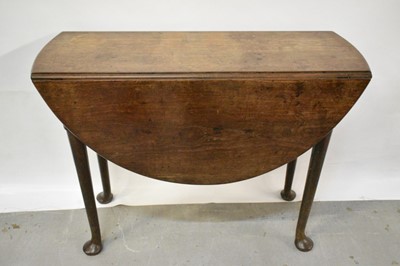 Lot 1432 - Mid 18th century red walnut drop-leaf table