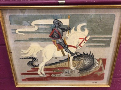 Lot 313 - George and the Dragon tapestry in glazed frame