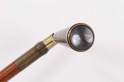 Lot 857 - Edwardian walking cane concealing folding telescope