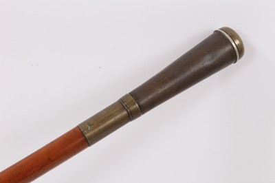 Lot 857 - Edwardian walking cane concealing folding telescope