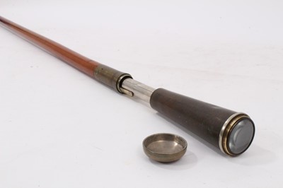 Lot 857 - Edwardian walking cane concealing folding telescope