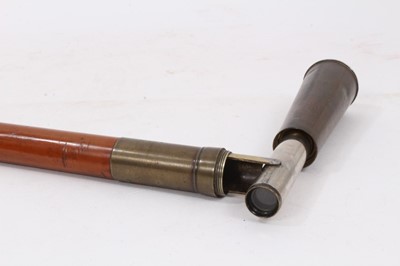 Lot 857 - Edwardian walking cane concealing folding telescope