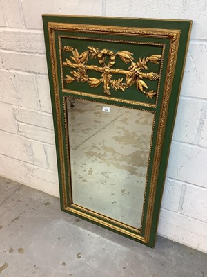 Lot 1500 - Classical revival green and gilt painted pier mirror