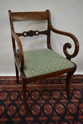 Lot 1437 - Regency mahogany open armchair