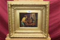 Lot 929 - Dutch School, 19th century oil on metal - an...