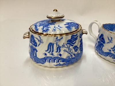 Lot 1130 - Minton blue and white Willow pattern cabaret set