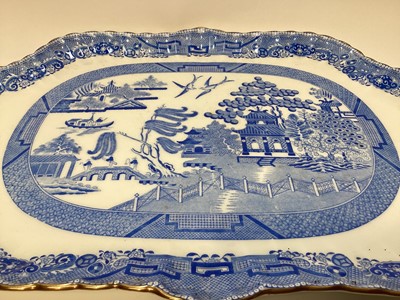 Lot 1130 - Minton blue and white Willow pattern cabaret set