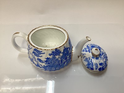 Lot 1130 - Minton blue and white Willow pattern cabaret set