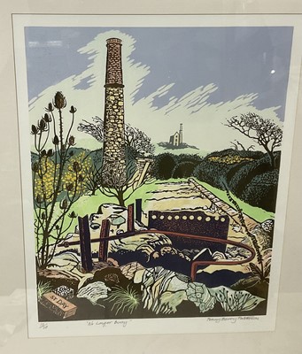 Lot 147 - Penny Berry Paterson (1941-2021) colour linocut, ‘'No Longer Busy', signed and numbered 10/30, 40 x 31cm, glazed frame