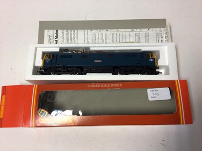 Lot 225 - Hornby OO gauge locomtives including BR blue Class 52 C-C Diesel Hydraulic 'Western Harrier' D1008, boxed R778, BR green Class 25 diesel electric D7596, boxed R072, BR large logo Class 58 Co-Co Die...