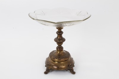 Lot 271 - Late 19th/early 20th century Austro Hungarian silver gilt tazza with cut glass dish