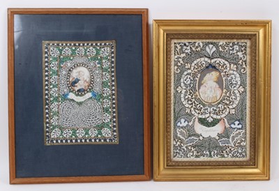 Lot 868 - Two late 18th/early 19th century continental cut paper pictures - St. Joseph and St. Leopold