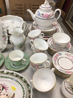 Lot 329 - Royal Worcester Mikado eight person tea set, pair of Wedgwood Millenium cups and saucers, Aynsley Wild Tudor, other decorative ornaments, trinket boxes and ceramics