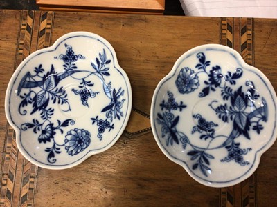 Lot 173 - Pair of Meissen blue and white Onion pattern saucers